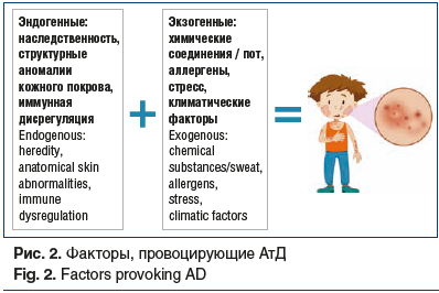 Рис. 2. Факторы, провоцирующие АтД Fig. 2. Factors provoking AD